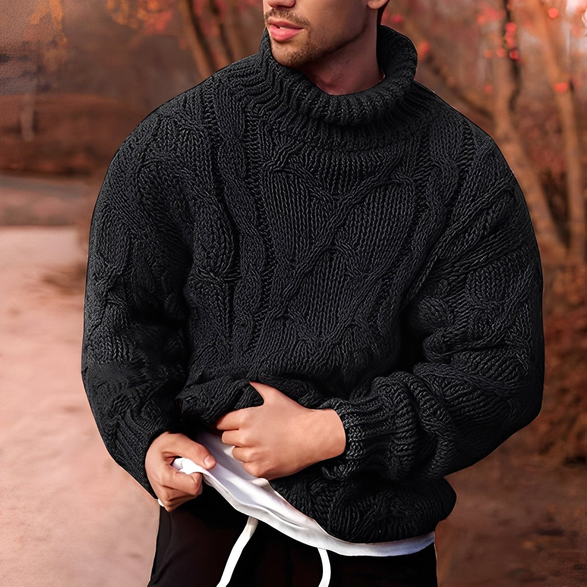 Adrian - Modischer Herrenpullover aus grobem Strick
