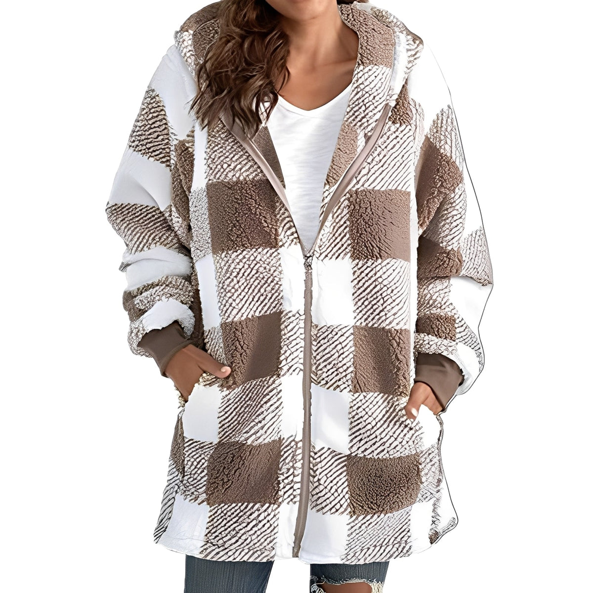 Desirae - Eleganter Damen-Hoodie mit Karomuster