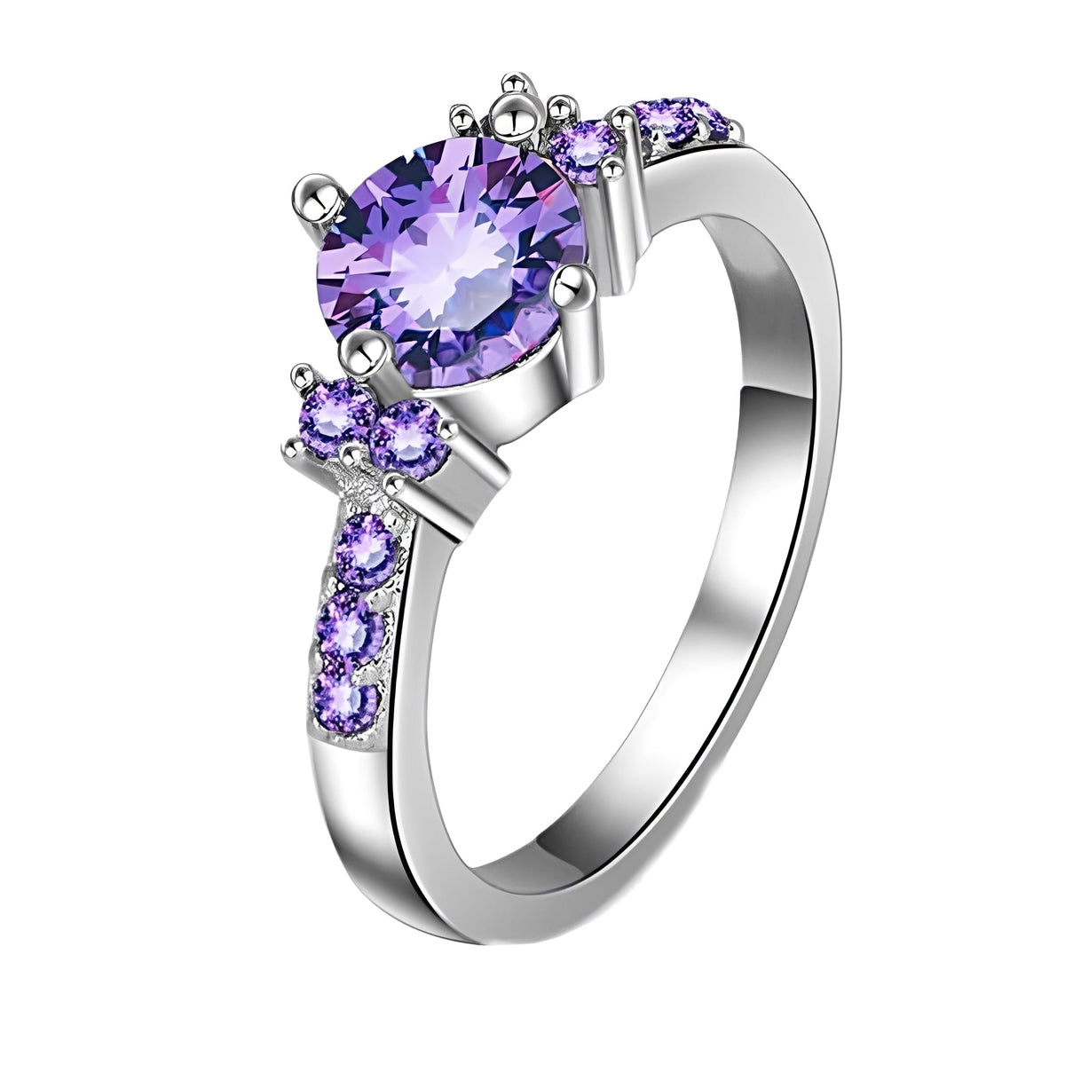 Coralie – Ring mit lila Amethyst