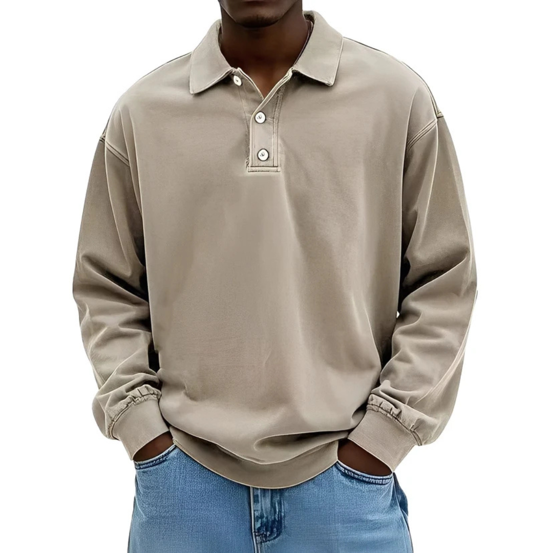 Clayton - Langarm-Poloshirt im modernen Design