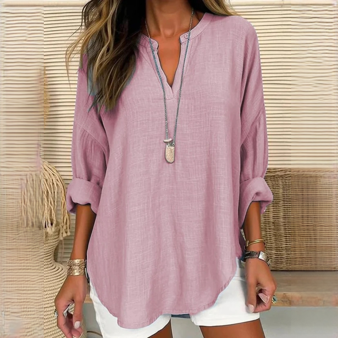 Eliza - Bequeme V-Ausschnitt-Bluse