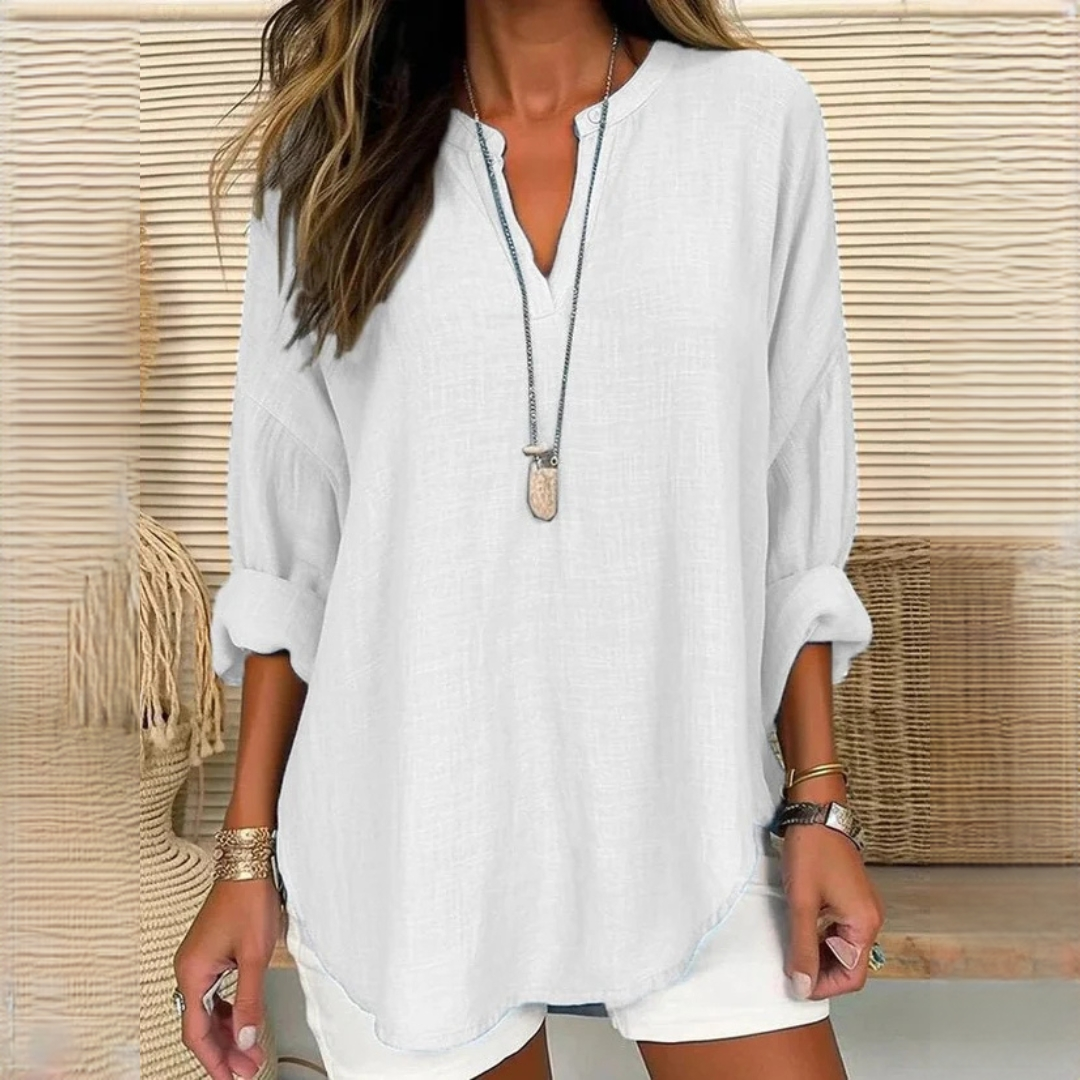Eliza - Bequeme V-Ausschnitt-Bluse