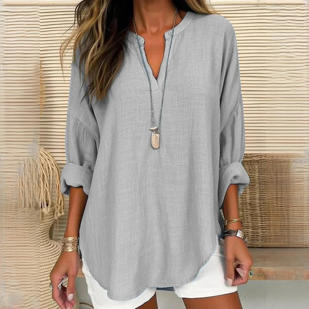 Eliza - Bequeme V-Ausschnitt-Bluse