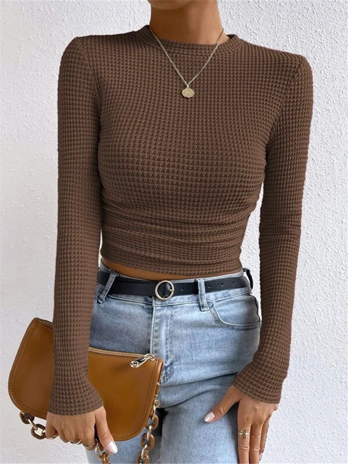 Tessa – Slim-Pullover im Waffelmuster