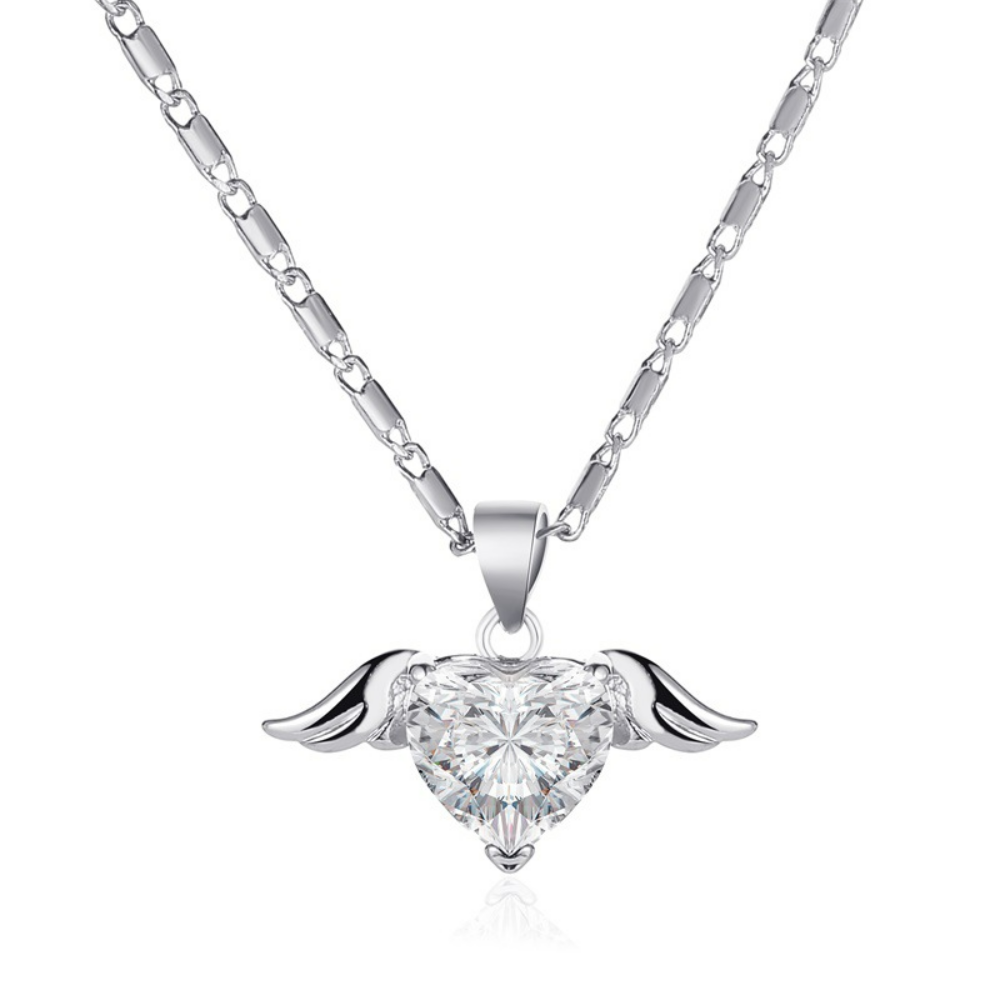 Kette der Liebe - Halskette mit Herz und Flügeln
