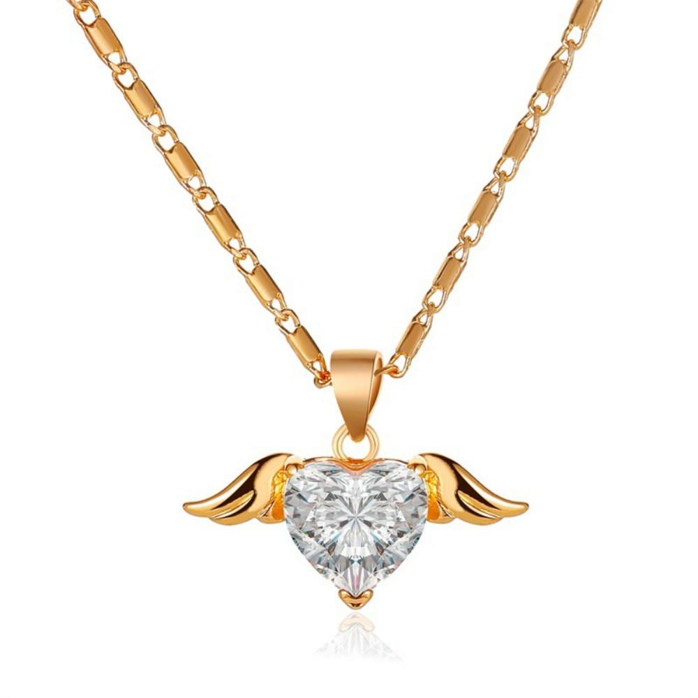 Kette der Liebe - Halskette mit Herz und Flügeln