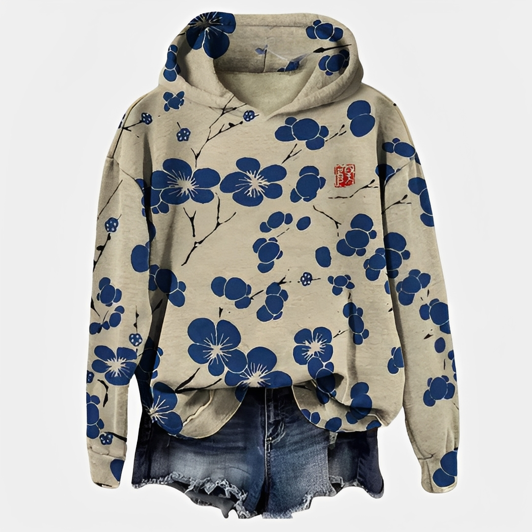 Emelyn - Damen-Hoodie mit Blumendetails
