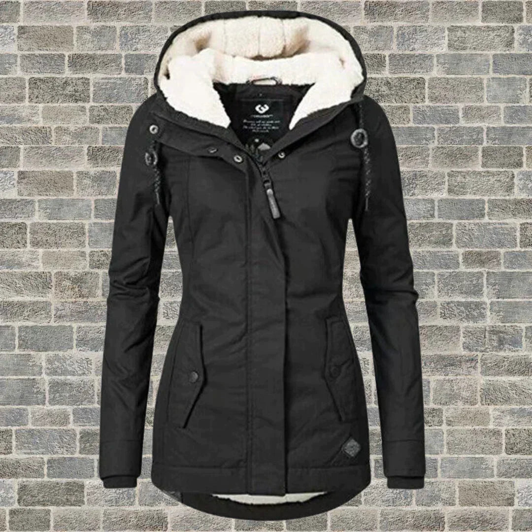 Camila – Mantel aus plissierter Baumwolle mit Kapuze