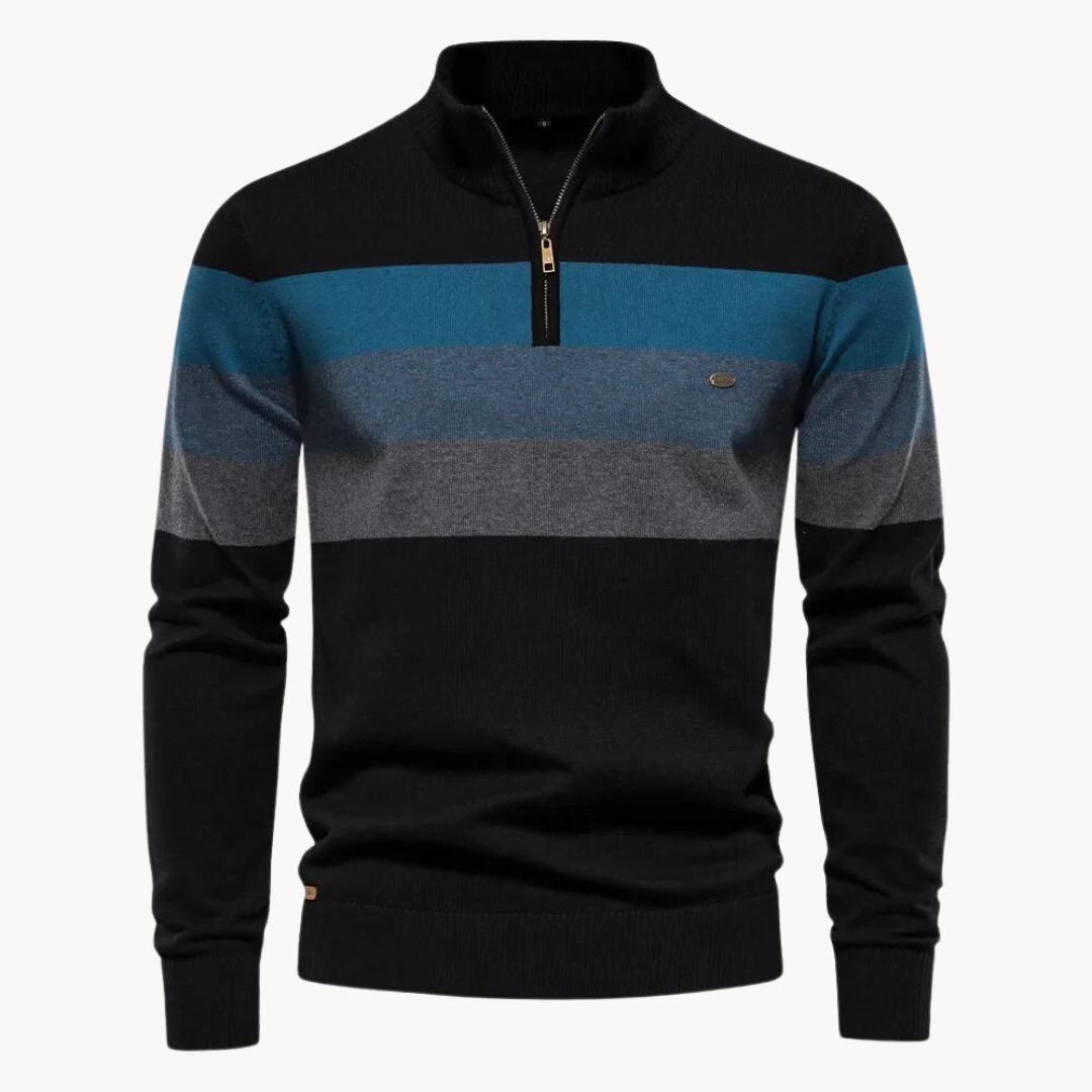 Aurullo - Pullover mit Viertel-Reißverschluss