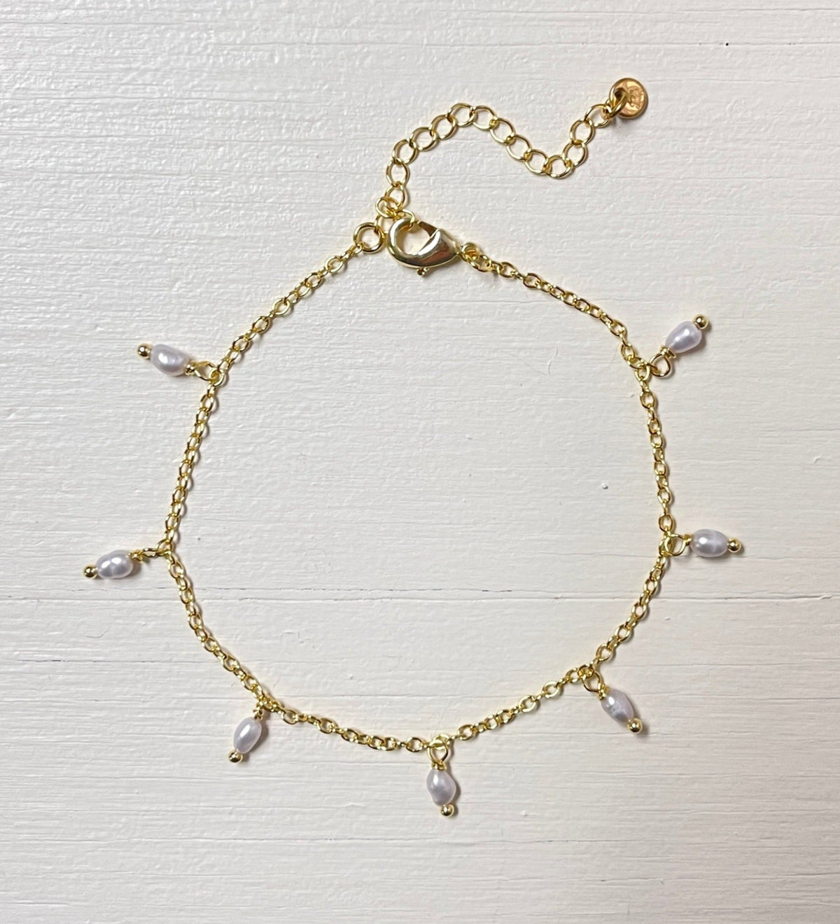 Goldenes Süßwasser-Fußarmband