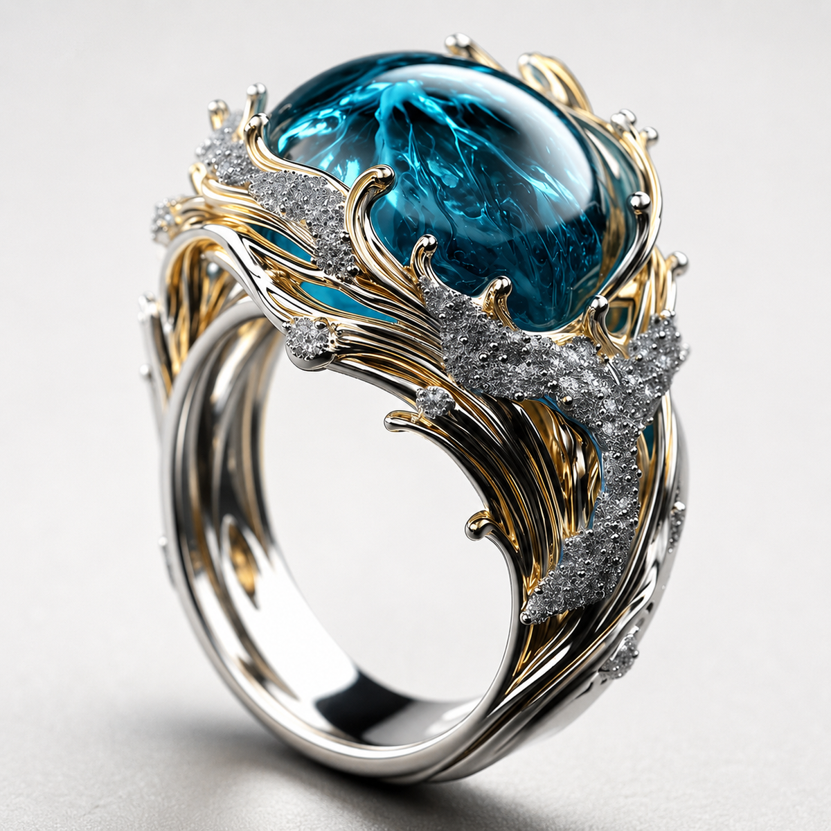 Selena – Vintage-Ring in maritimer Optik