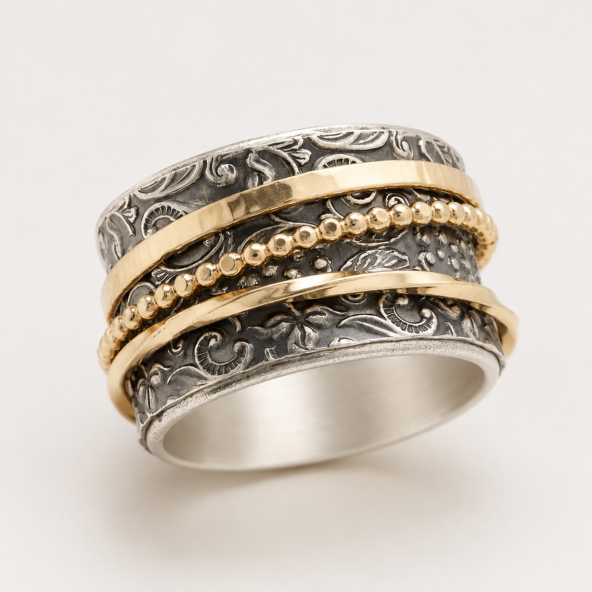 Shyla – Antiker Bicolor-Ring in Gold und Silber