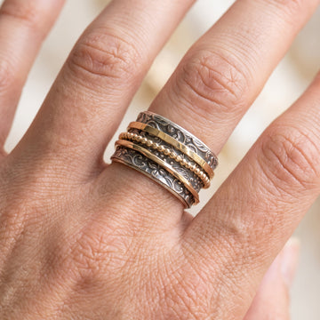 Shyla – Antiker Bicolor-Ring in Gold und Silber