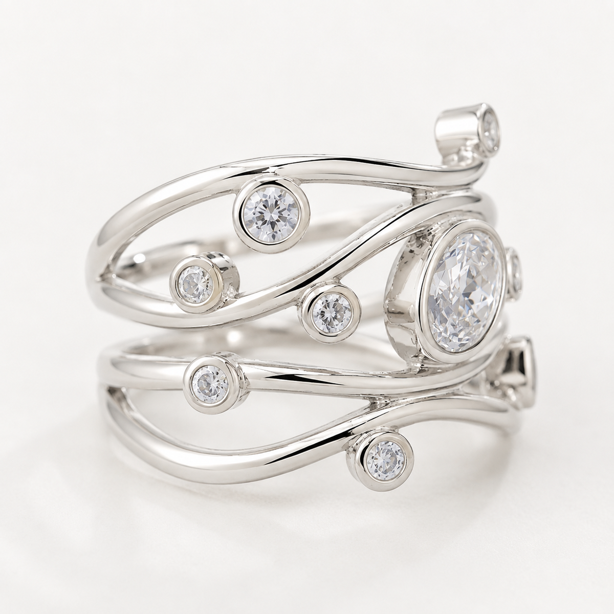 Inara – Vintage-Ring mit asymmetrischem Look