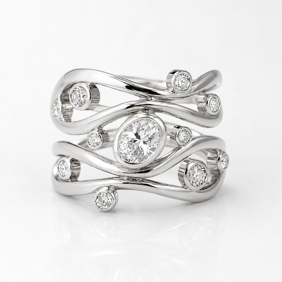 Inara – Vintage-Ring mit asymmetrischem Look