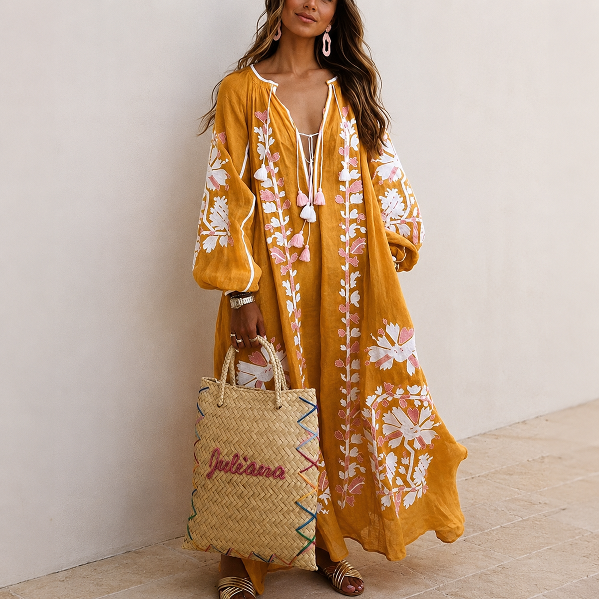 Nelia - Luftiges Boho-Sommerkleid mit Blumenmuster