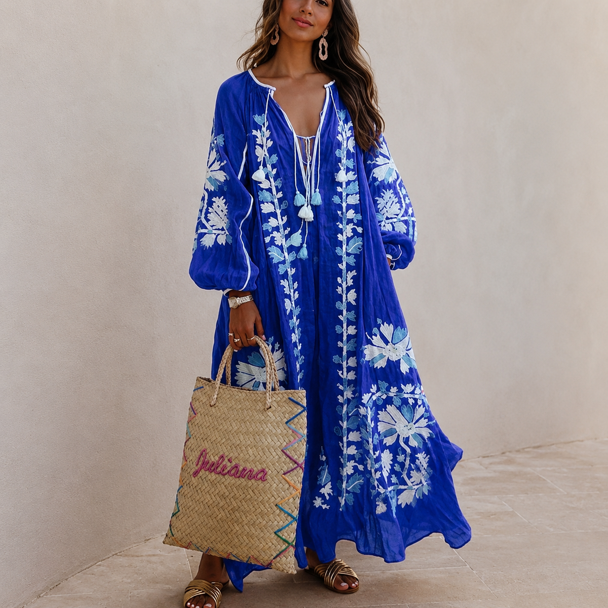 Nelia - Luftiges Boho-Sommerkleid mit Blumenmuster