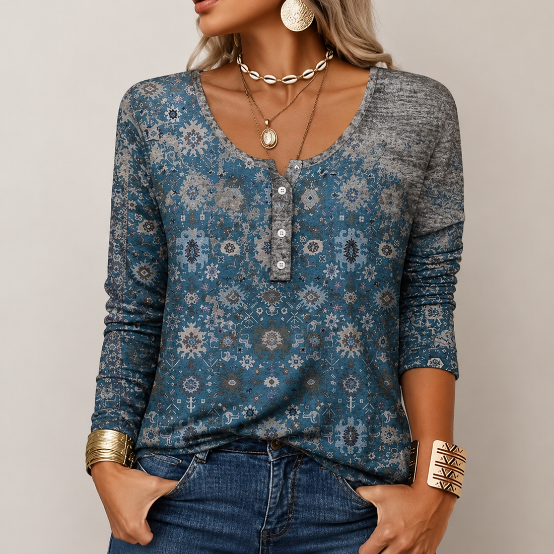 Hilde - Modischer Pullover mit Aztekenmuster