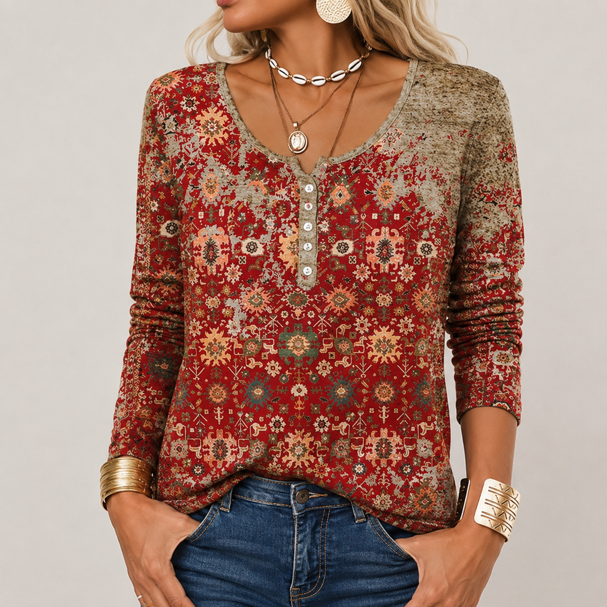Hilde - Modischer Pullover mit Aztekenmuster