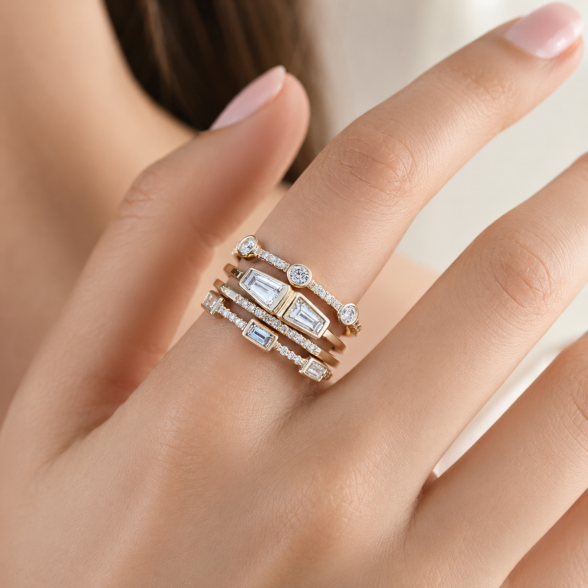 Shuvee – Ring-Set im Vintage-Stil