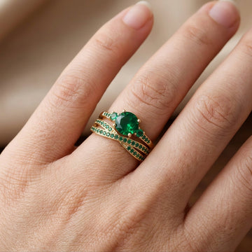 Ivy – Ring-Set mit grünen Highlights