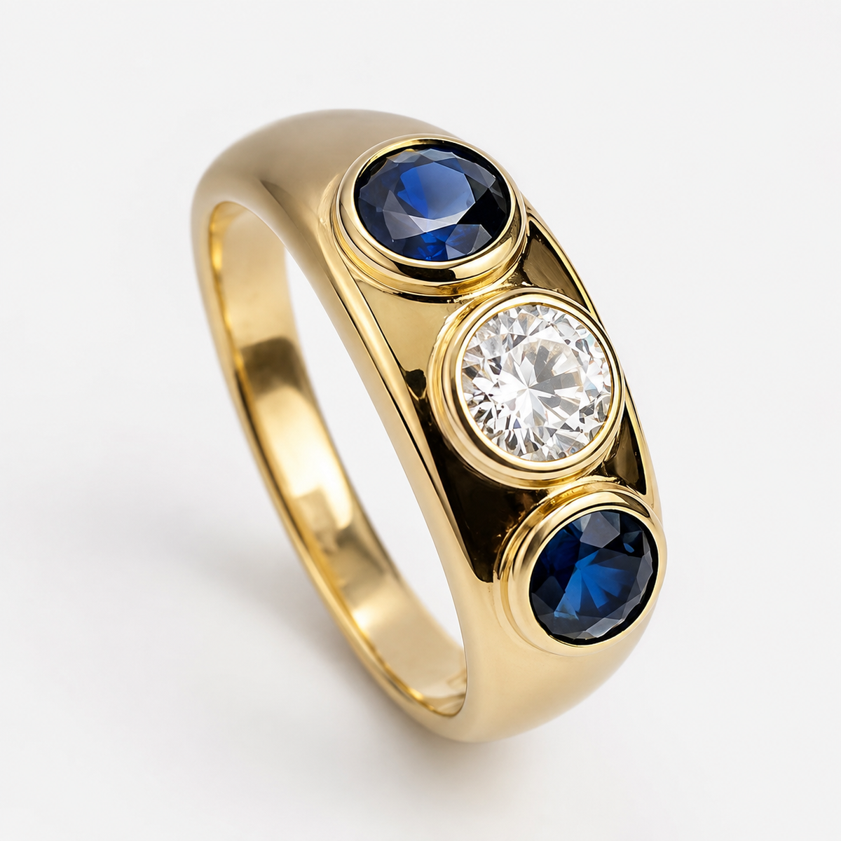 Oceane – Vintage-Ring mit blauer Akzentuierung