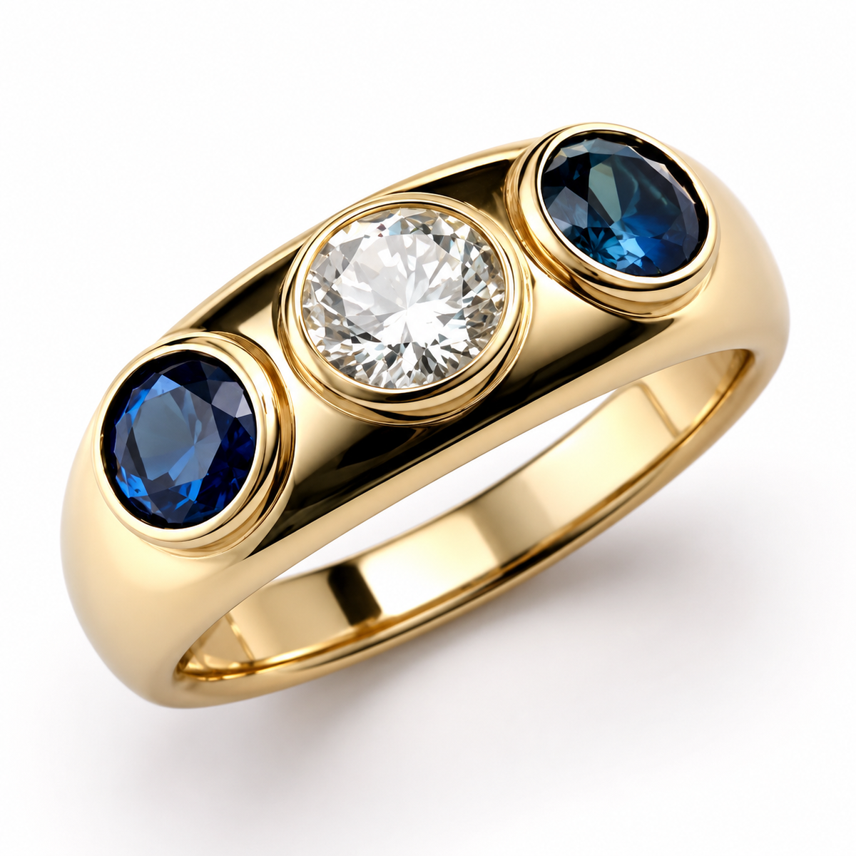 Oceane – Vintage-Ring mit blauer Akzentuierung