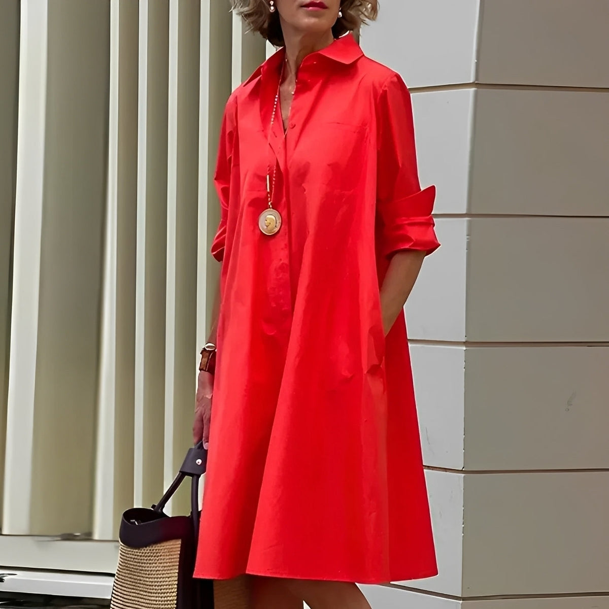 Alissa - Bequemes und lockeres Damen-Midikleid