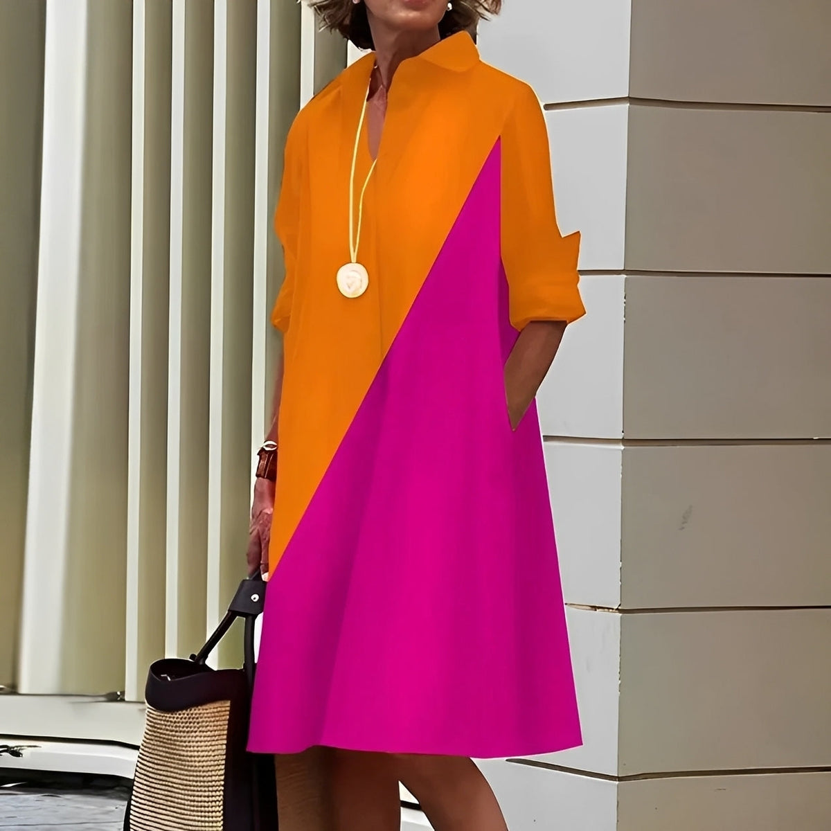 Alissa - Bequemes und lockeres Damen-Midikleid