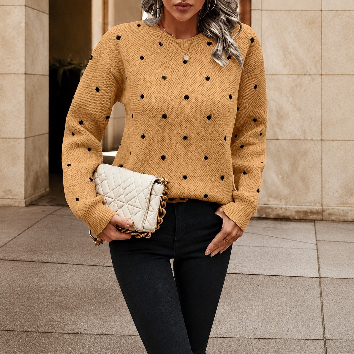 Karly - Damenpullover mit Punkte-Muster