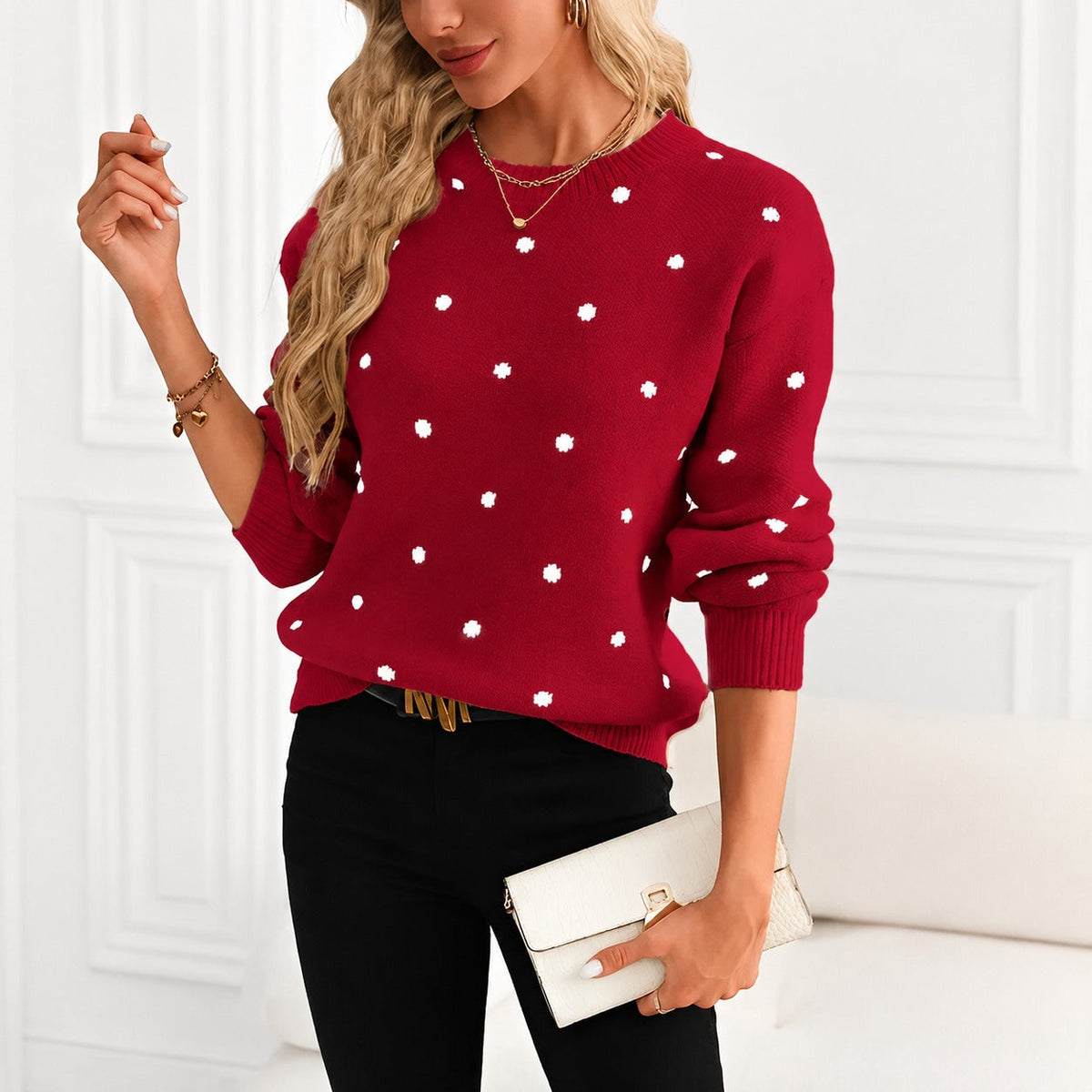 Karly - Damenpullover mit Punkte-Muster