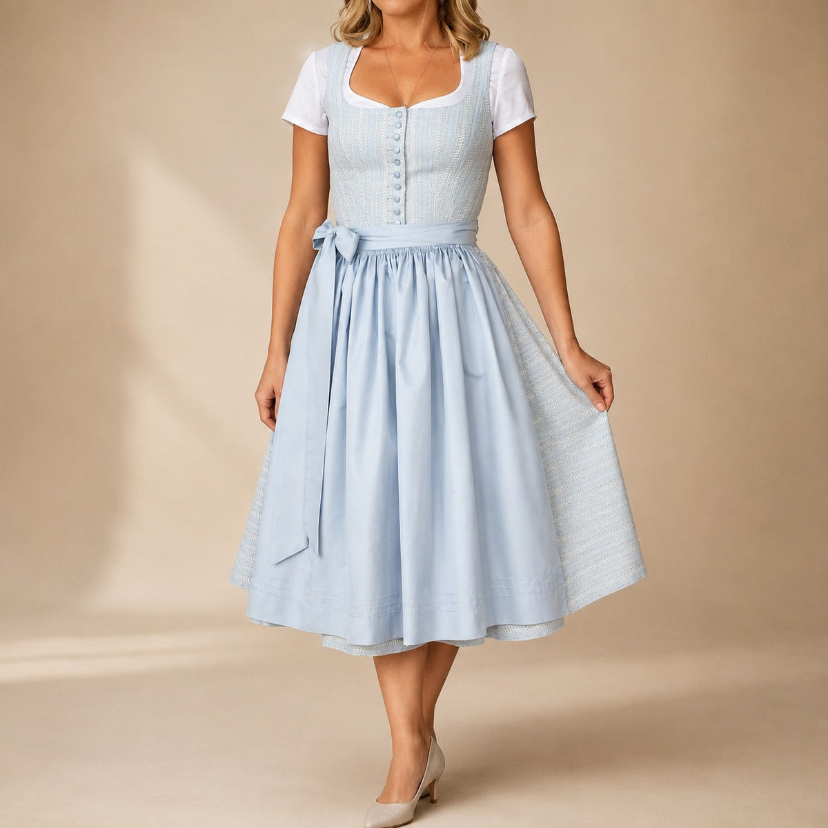 Cora - Traditionelles Oktoberfestkleid mit Schleifenakzent (Futter nicht enthalten)