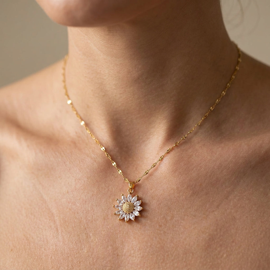 Manon – Leuchtende Sonnenblumen-Halskette
