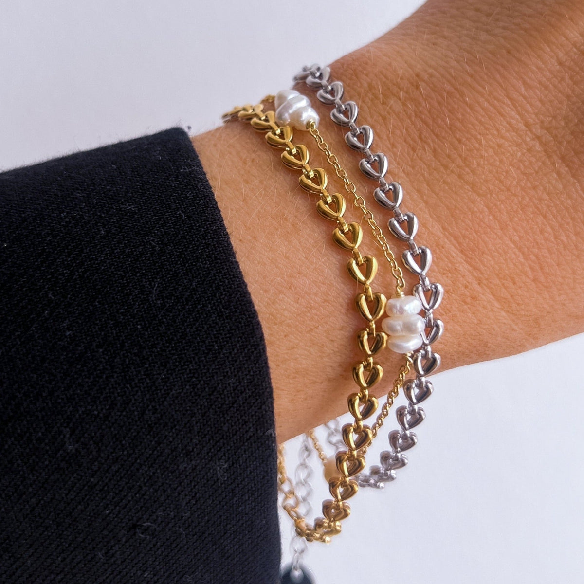 Kendra - Kettenarmband mit Herz in Gold