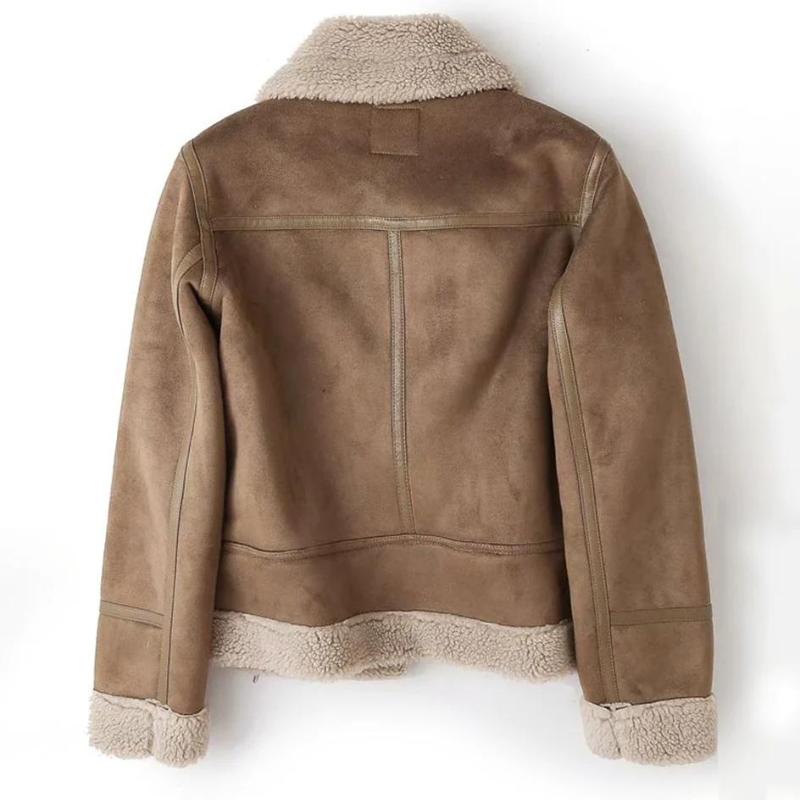 Macie – Lederjacke mit Sherpa-Futter