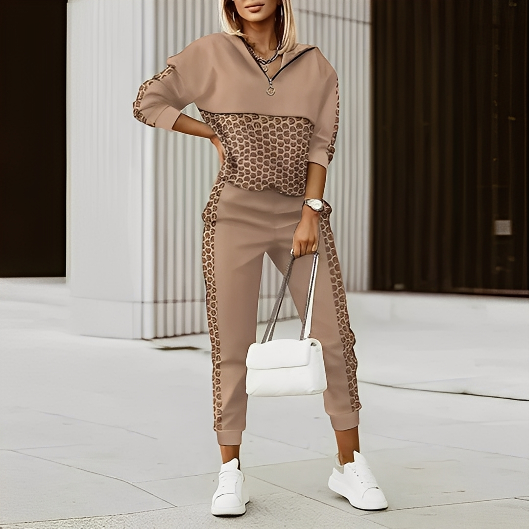 Maryse - Reißverschluss-Pullover mit lockerem Schnitt für Damen Set