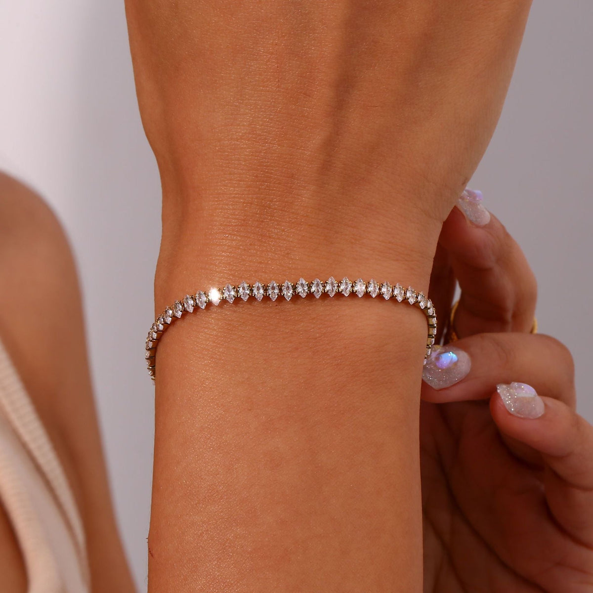 Georgina – Tennisarmband mit glitzernden Akzenten