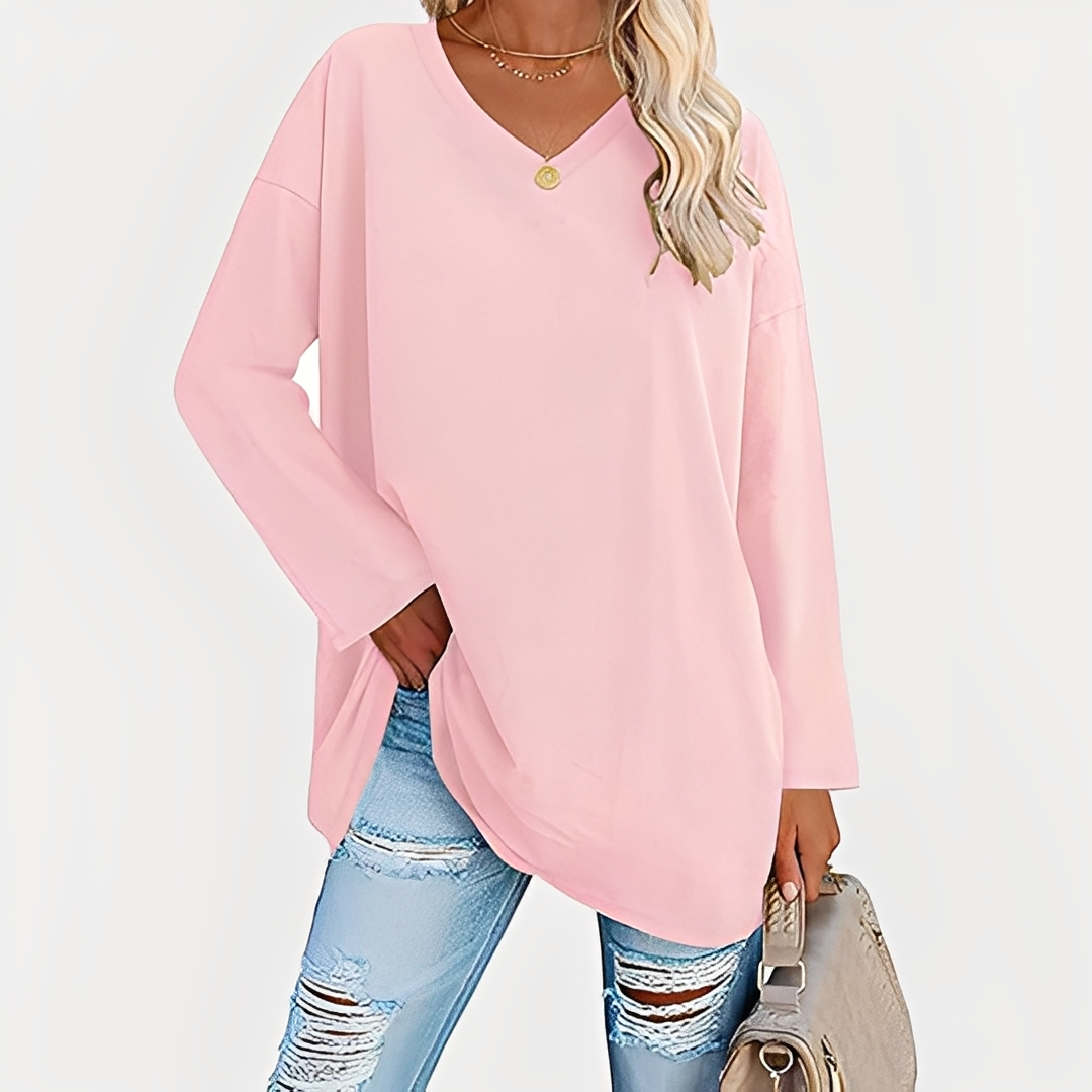 Laëtitia - Elegante, lockere Bluse mit langen Ärmeln für Damen
