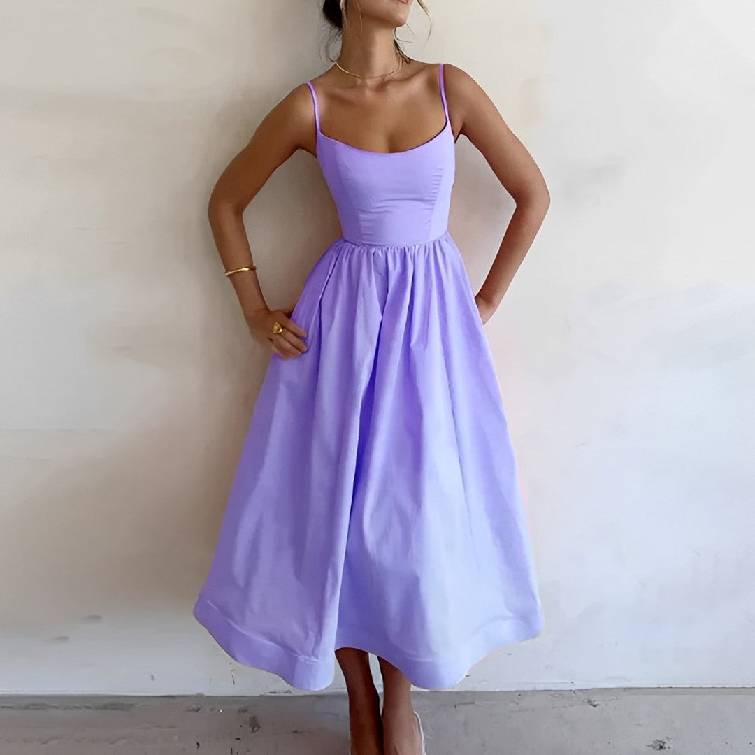 Fabiana - Kleid mit dünnen Trägern und gerafften Akzenten