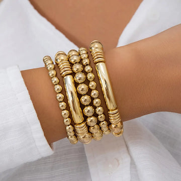 Mira – Set aus 5 stapelbaren Armbändern mit Perlen