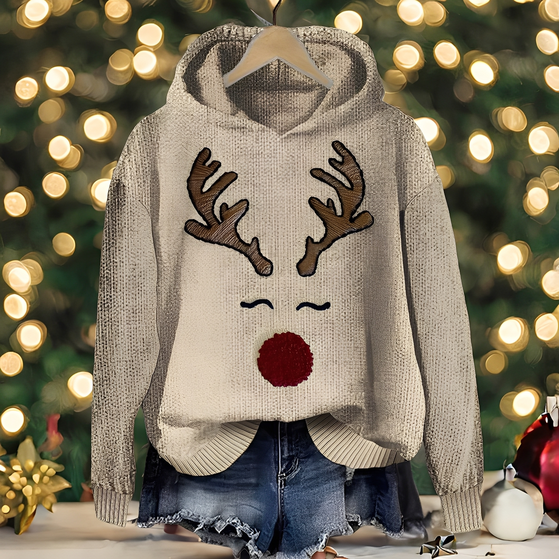 Liza - Stilvoller Damen-Weihnachts-Hoodie mit Aufdruck