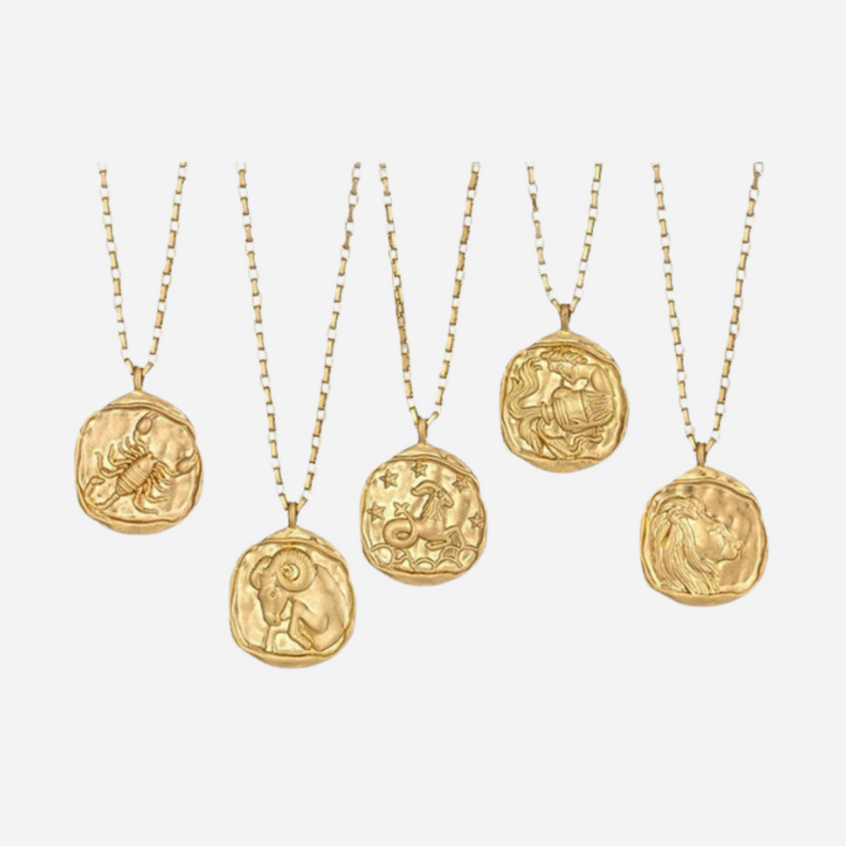 Zeki – Goldene Zodiac-Medaillon-Halskette