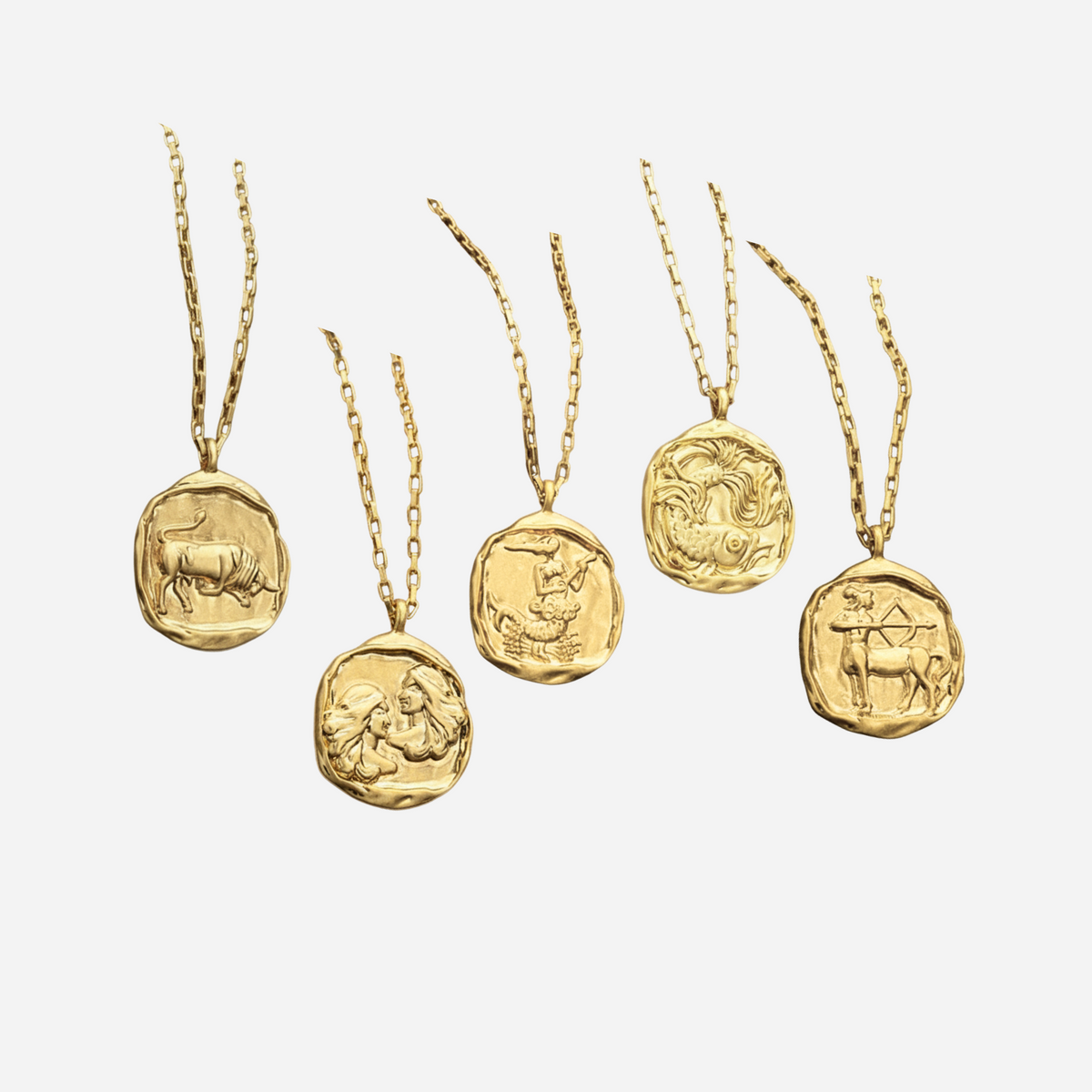 Zeki – Goldene Zodiac-Medaillon-Halskette