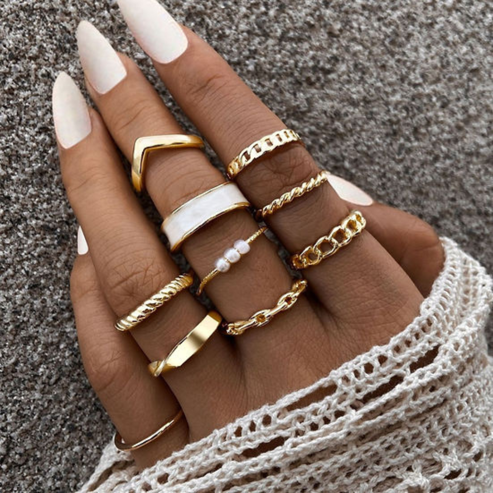10 Stück stilvolle Ringe - Mix & Match Ringe