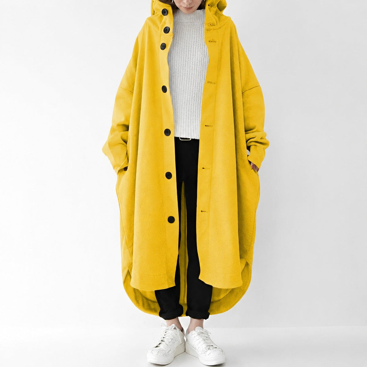 Jennica - Damen-Trenchcoat, lang und locker geschnitten