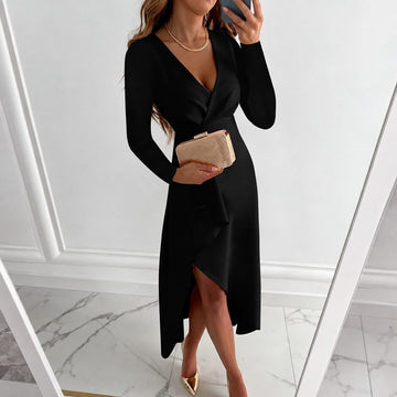Shannon - Stilvolles langärmeliges Cocktailkleid