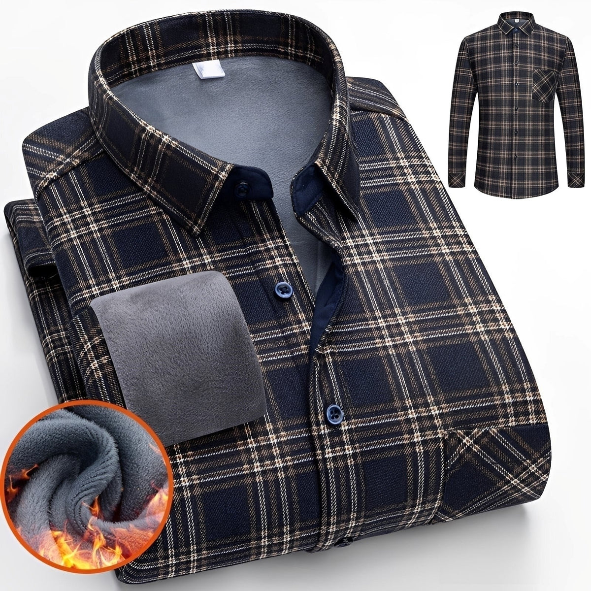 Anton - Elegantes, warmes Herren-Karohemd