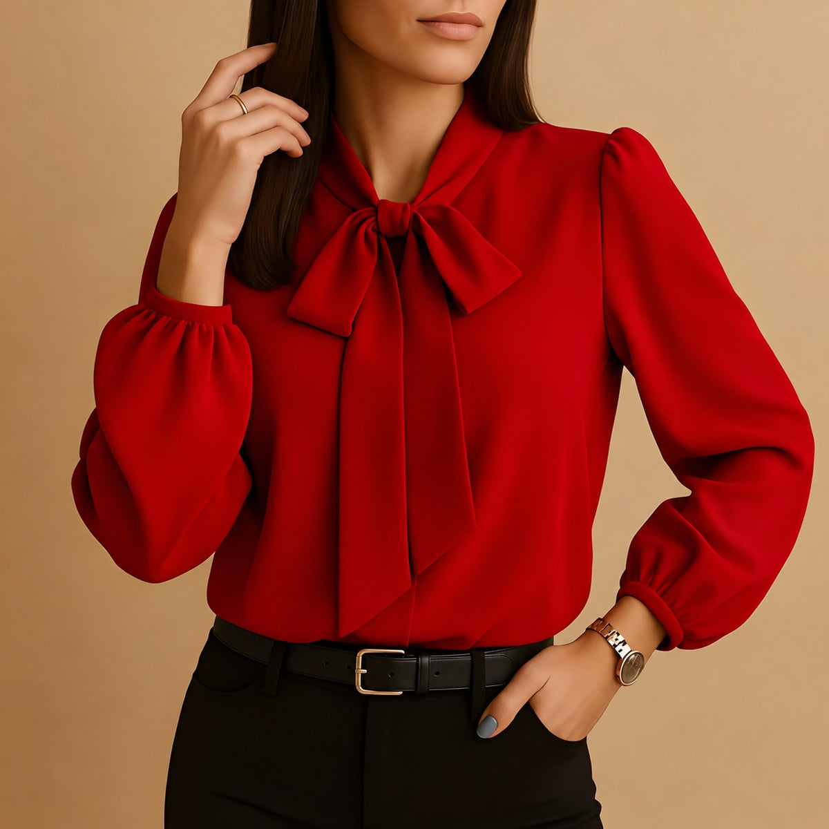 Blainne - Elegant gestaltete Damenbluse mit Schleifendetail