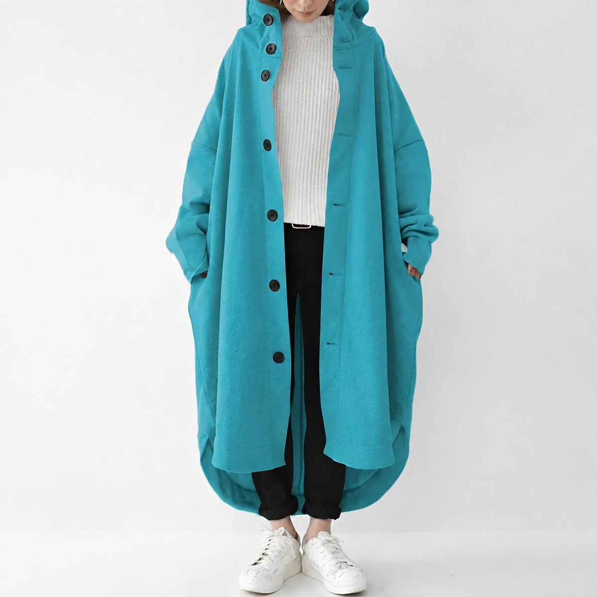 Jennica - Damen-Trenchcoat, lang und locker geschnitten