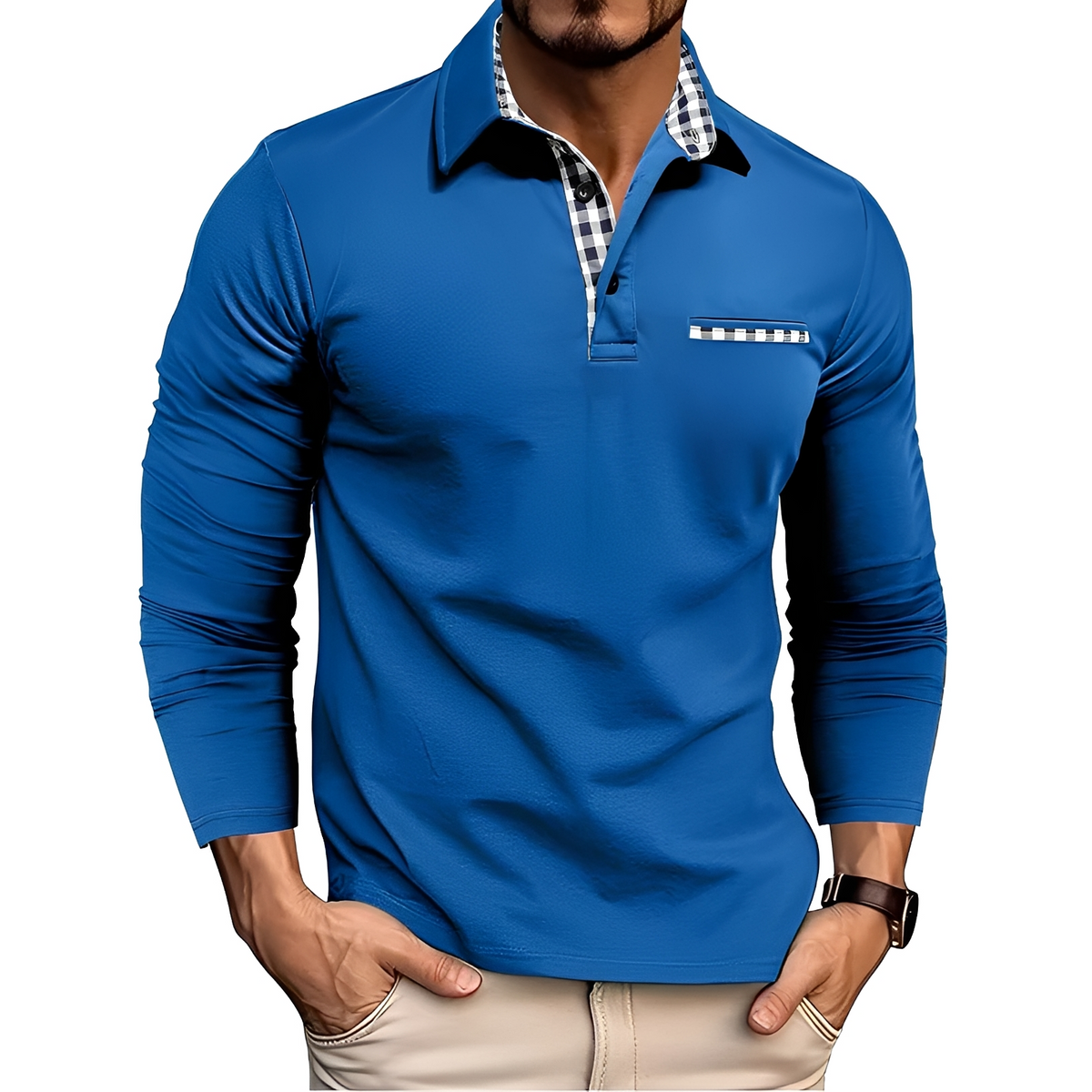 Charel - Strapazierfähiges Langarm-Poloshirt